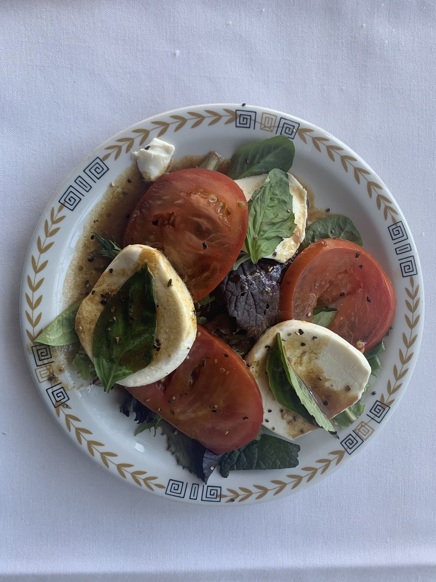 Fresh Caprese salad with mozzarella and tomatoes