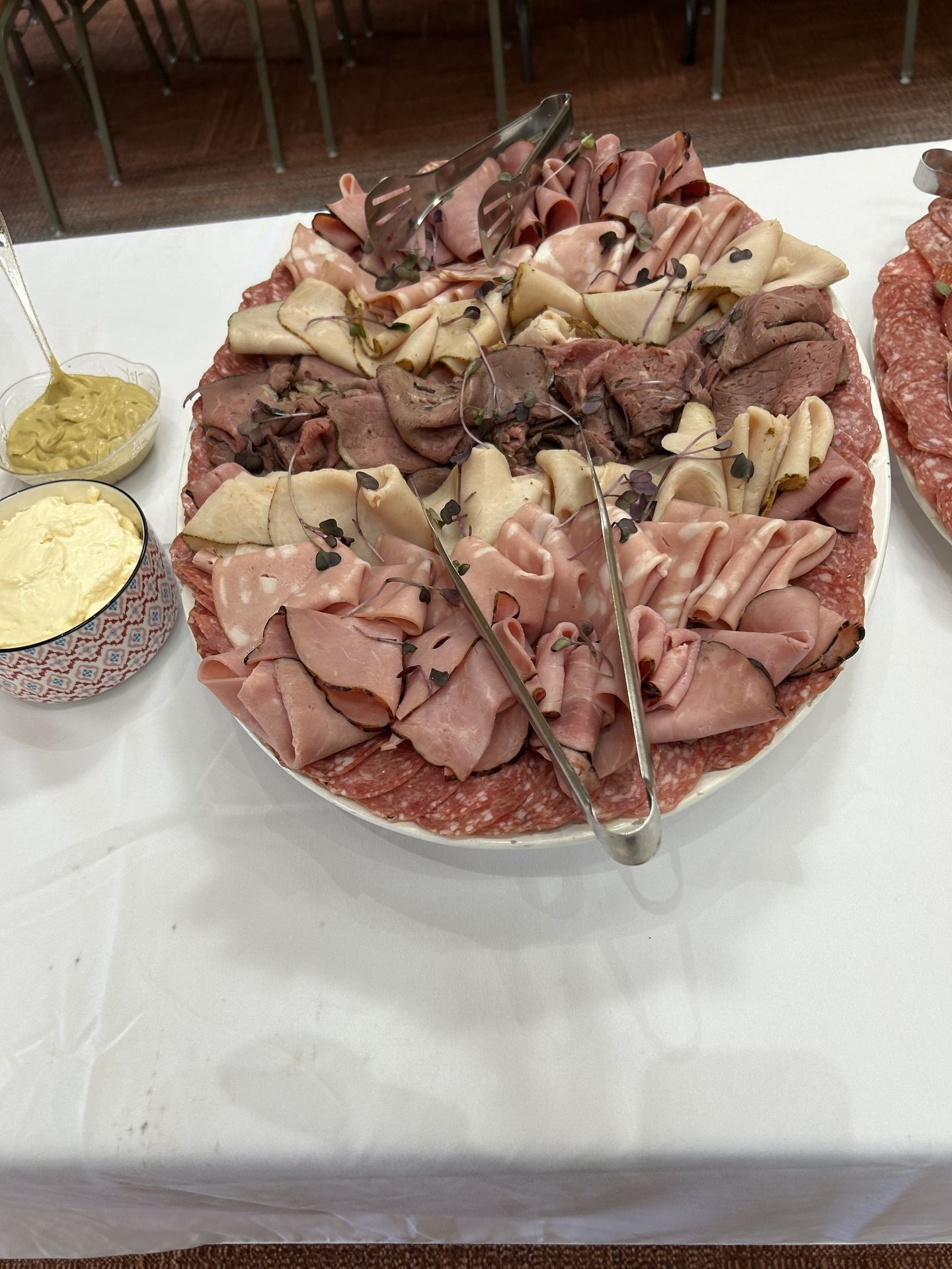 Beautifully arranged cold meat platter