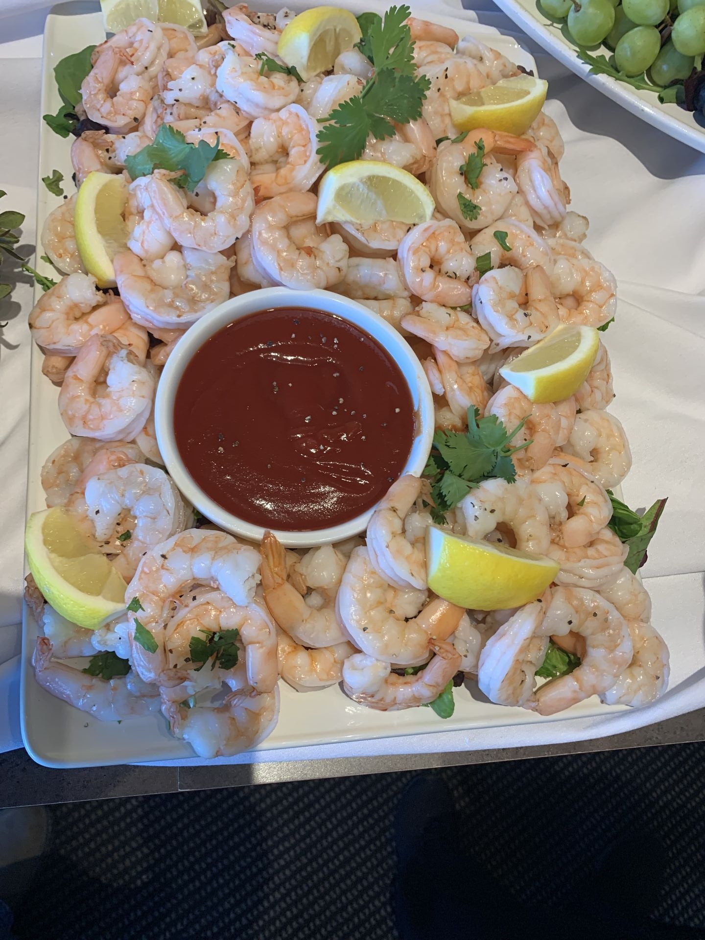 Premium shrimp platter with garnish